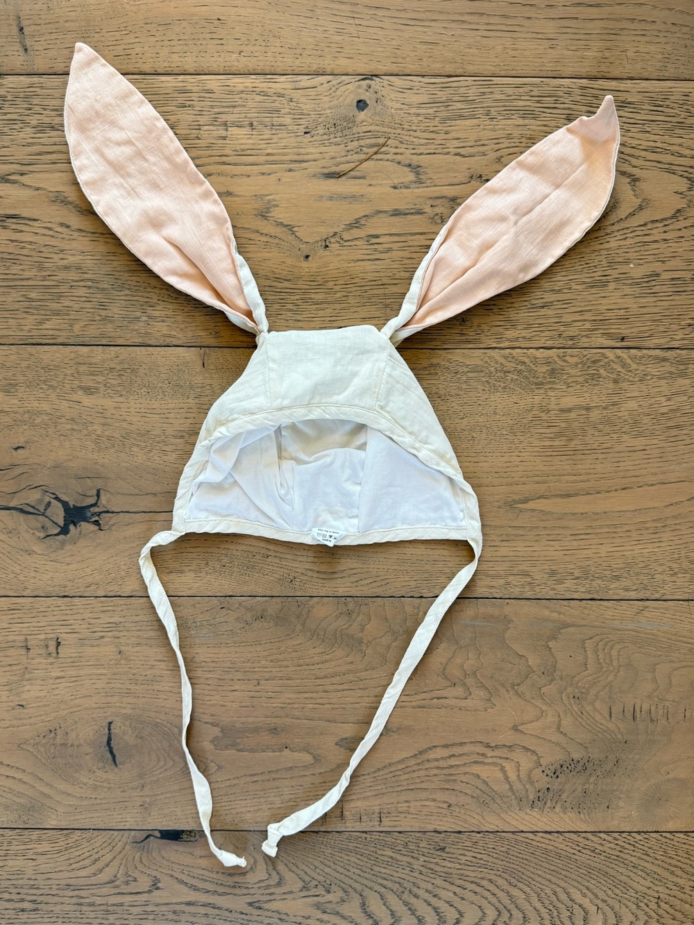 Briar Baby Ivory Bunny Bonnet Cotton Lined 12-18M
